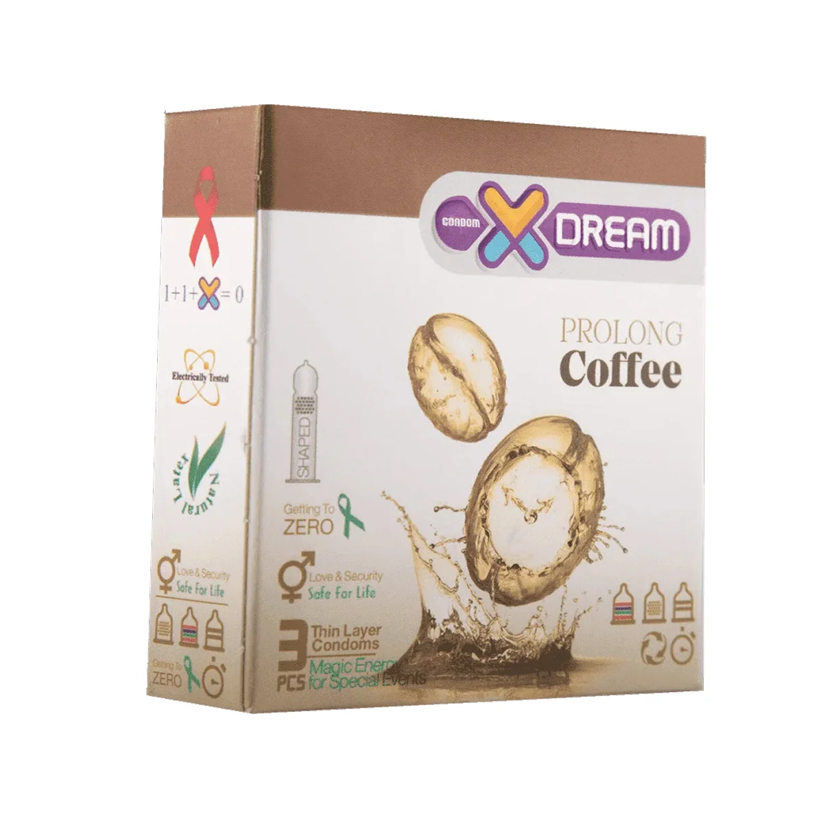 کاندوم ایکس دریم مدل قهوه بسته 3 عددی - تصویر 1